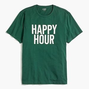 New! J Crew sz Medium M "Happy Hour" Green T-shirt Tee Top NWT